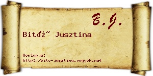 Bitó Jusztina névjegykártya